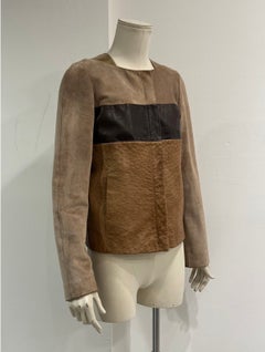 2010 Gucci by Frida Giannini ostrich leather color block jacket