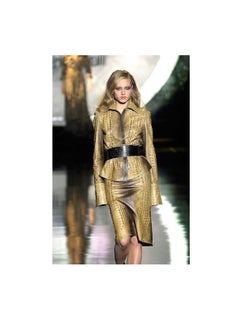 A/W2000 Roberto Cavalli crocodile embossed cropped leather jacket