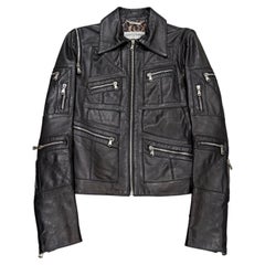 2001 Dolce & Gabbana multi-zip biker leather jacket