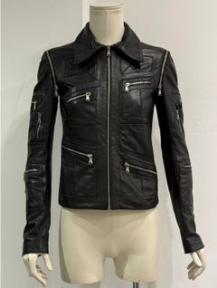 2001 Dolce & Gabbana multi-zip biker leather jacket