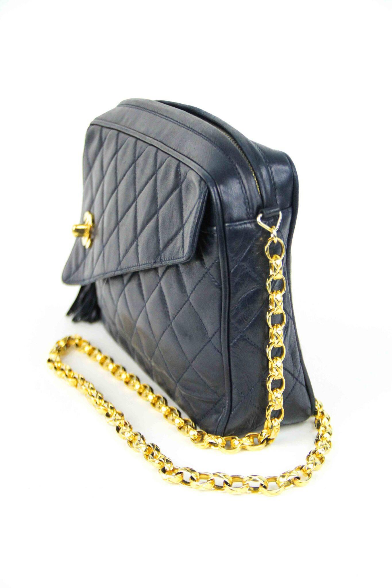 Vintage Chanel Camera Bag Tassel Zip 1