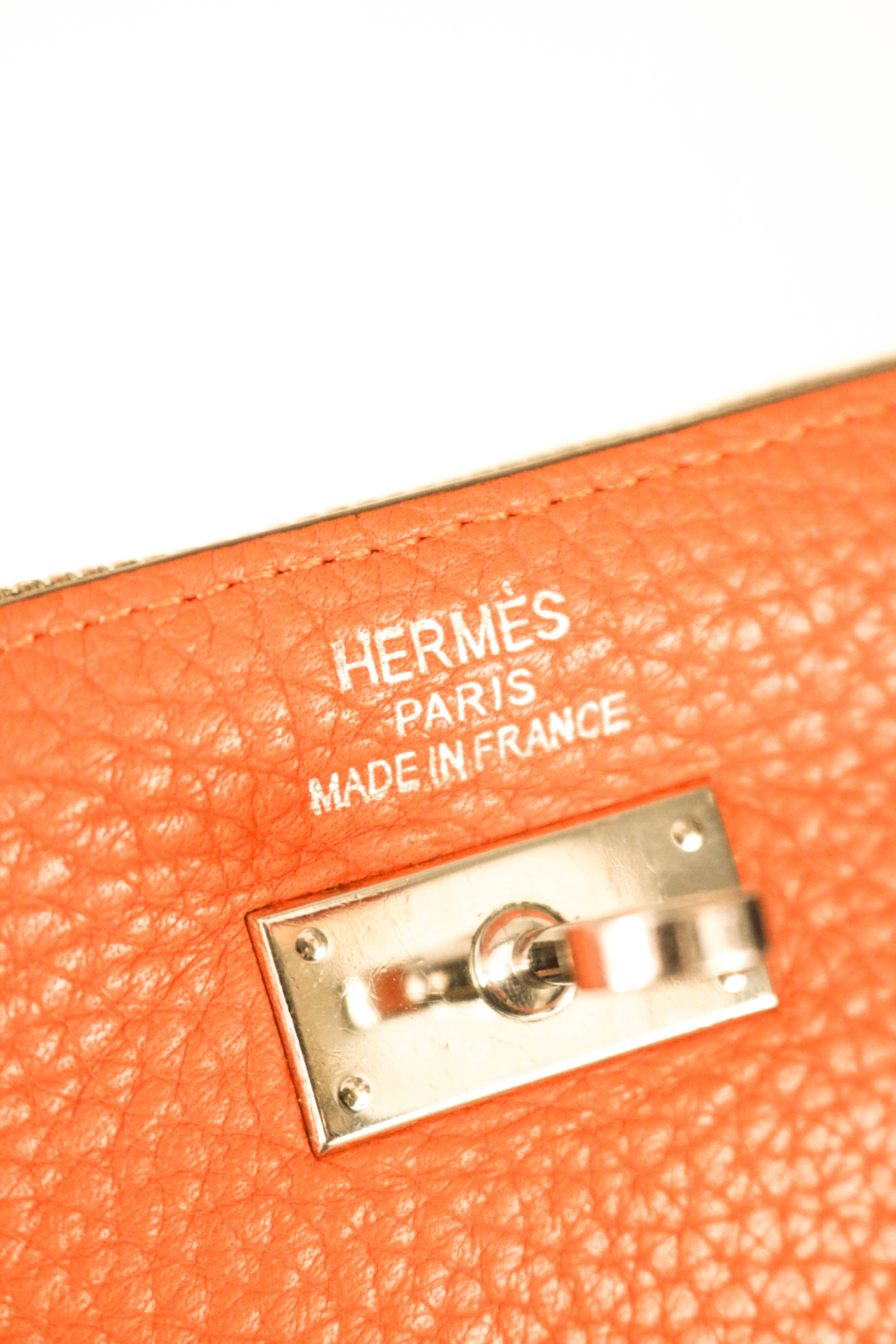 Orange HERMES Kelly Long Clutch Wallet 