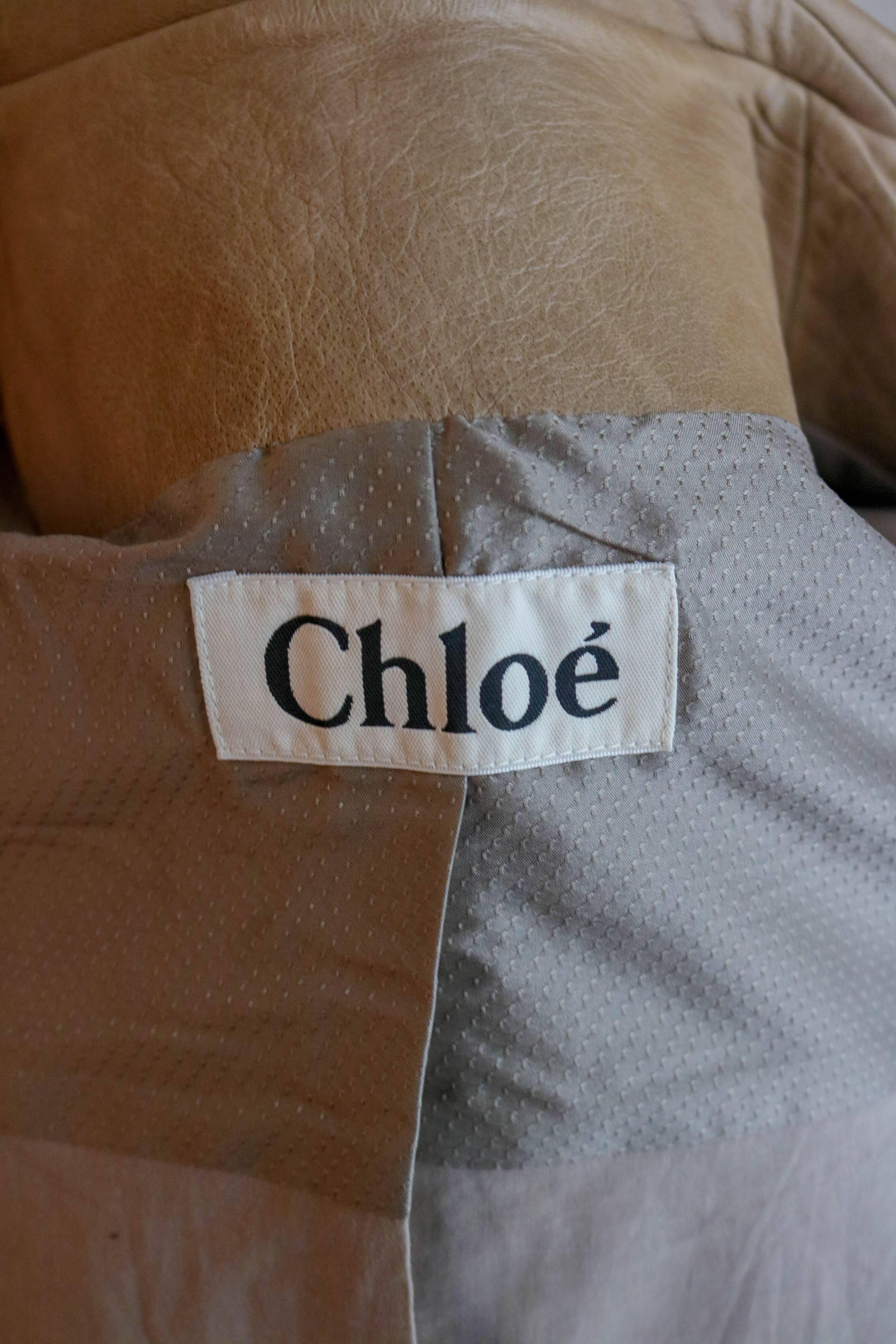 Chloe Lambskin Long Leather Coat  For Sale 1