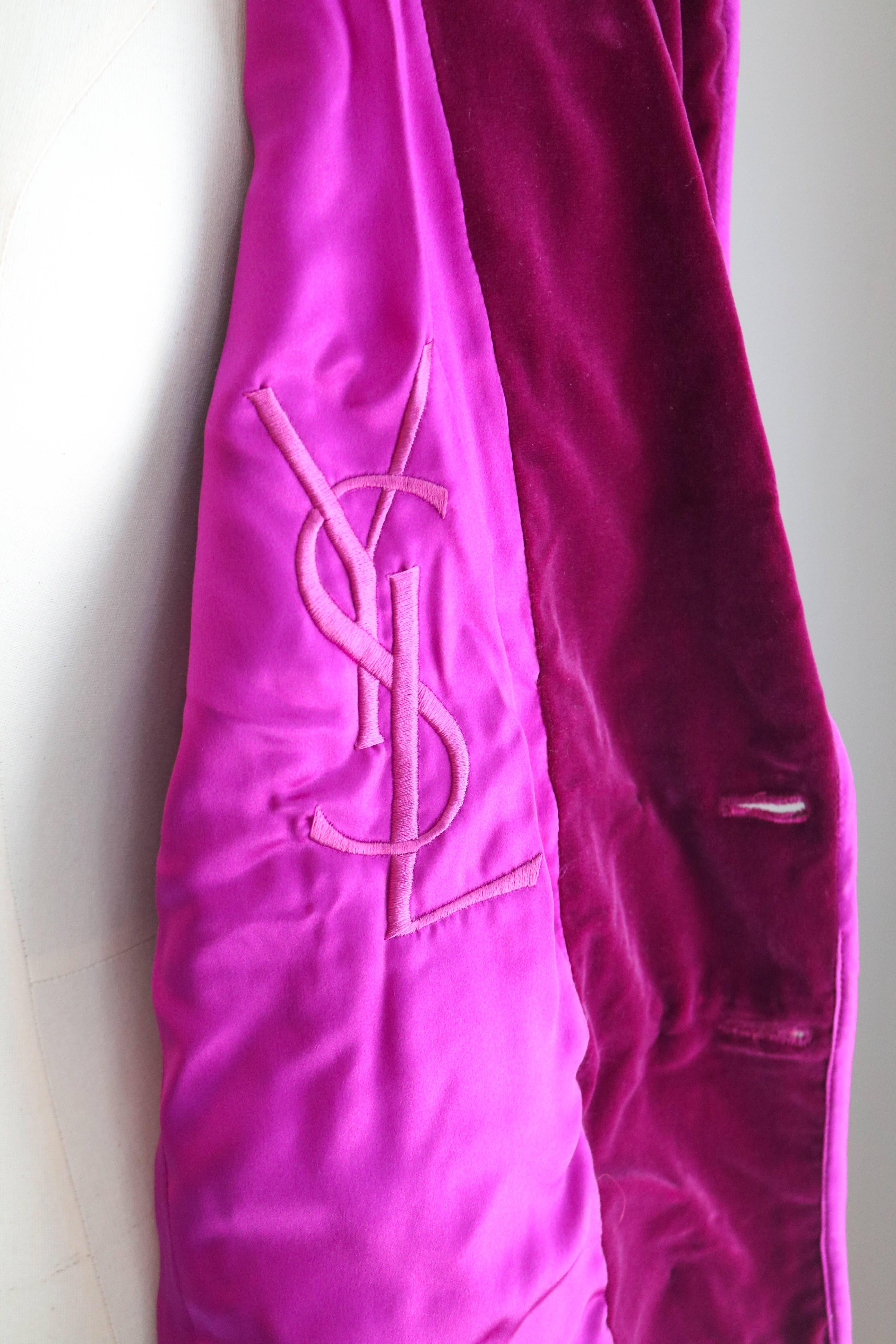 Yves Saint Laurent Rive Gauche Velvet Evening Jacket 48 For Sale 3