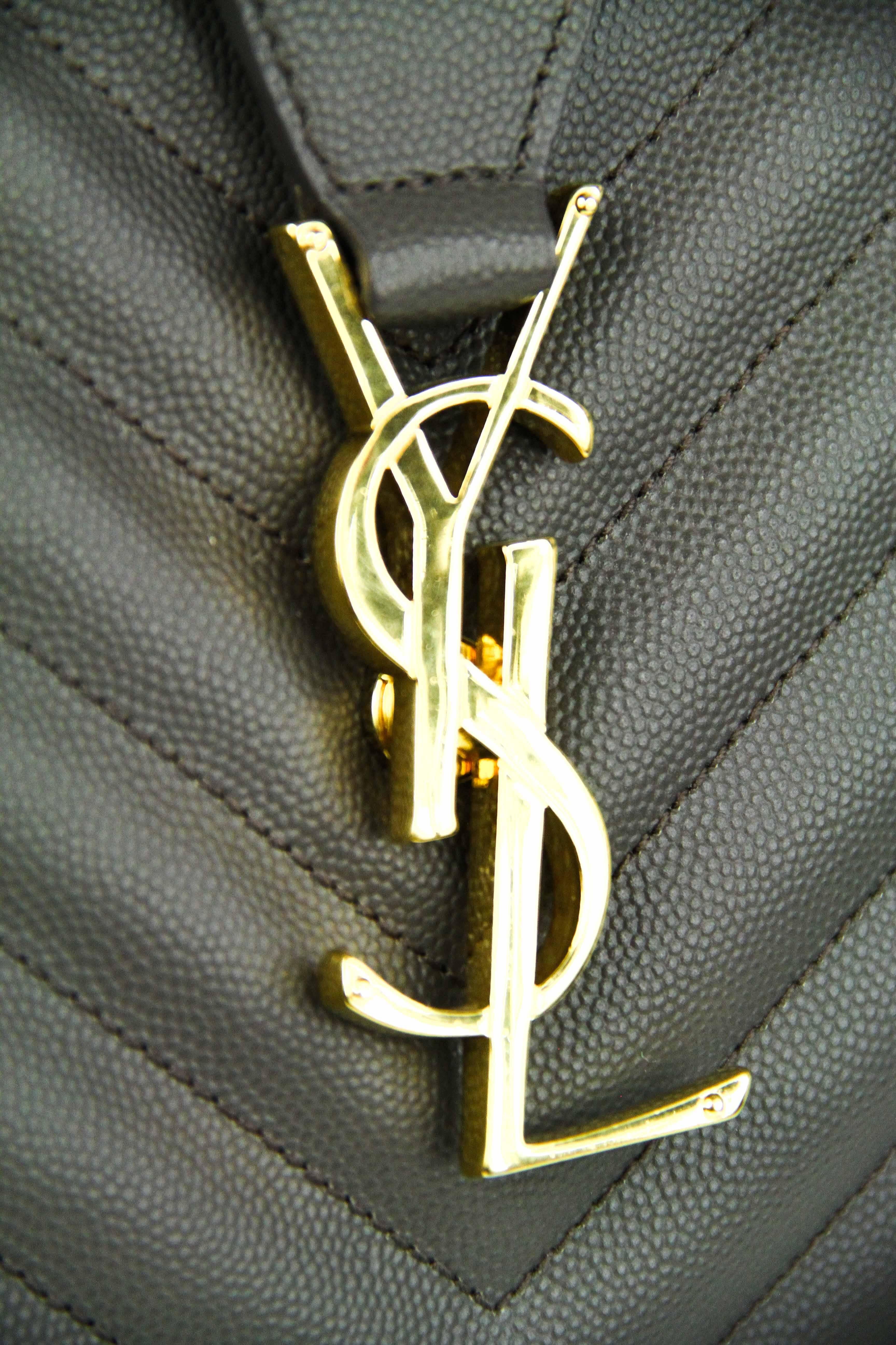 Yves Saint Laurent YSL Large Matelasse Monogram Chevron Tote In New Condition In San Francisco, CA