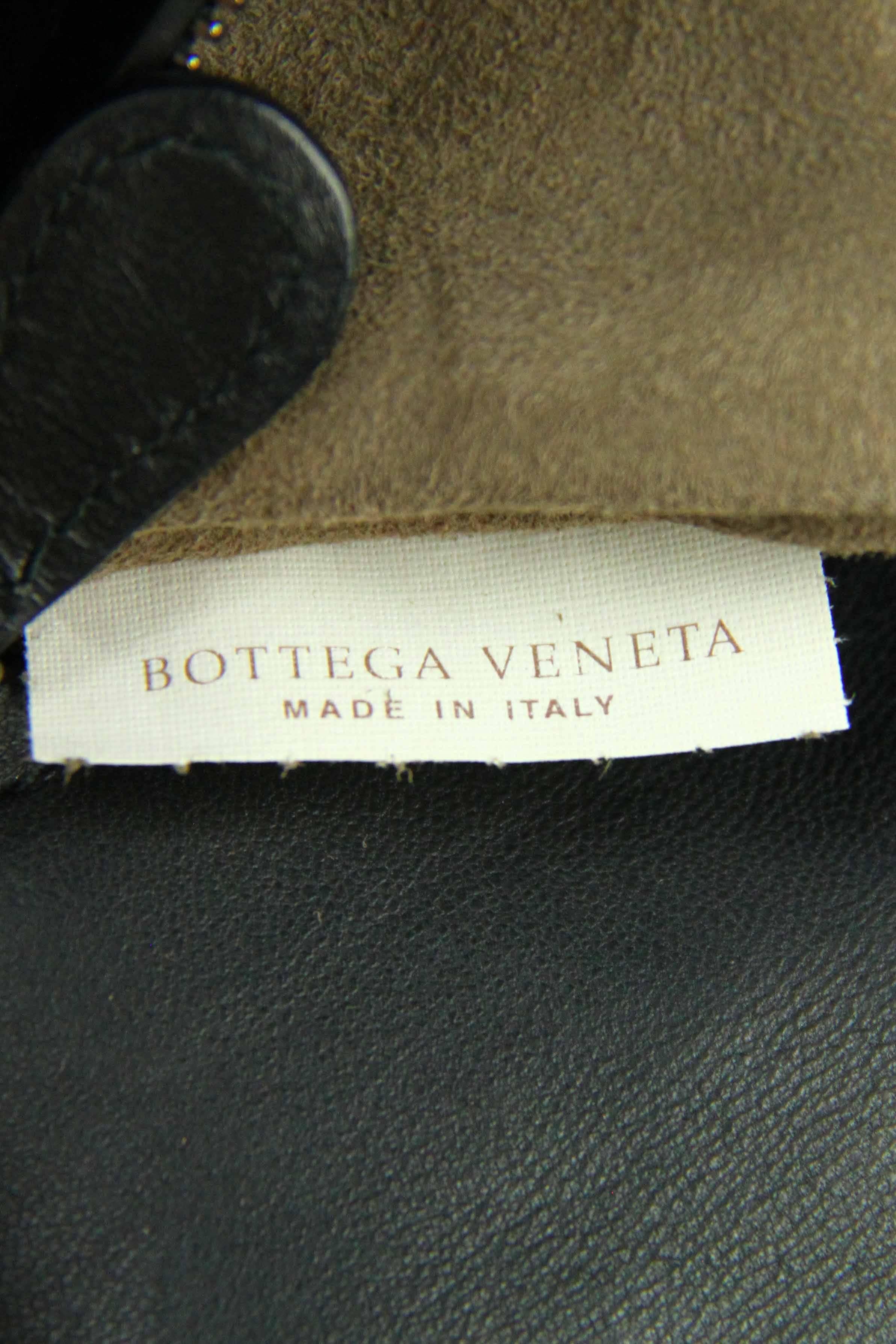 Black Bottega Veneta Python Foldover Clutch With Detachable Shoulder Strap 