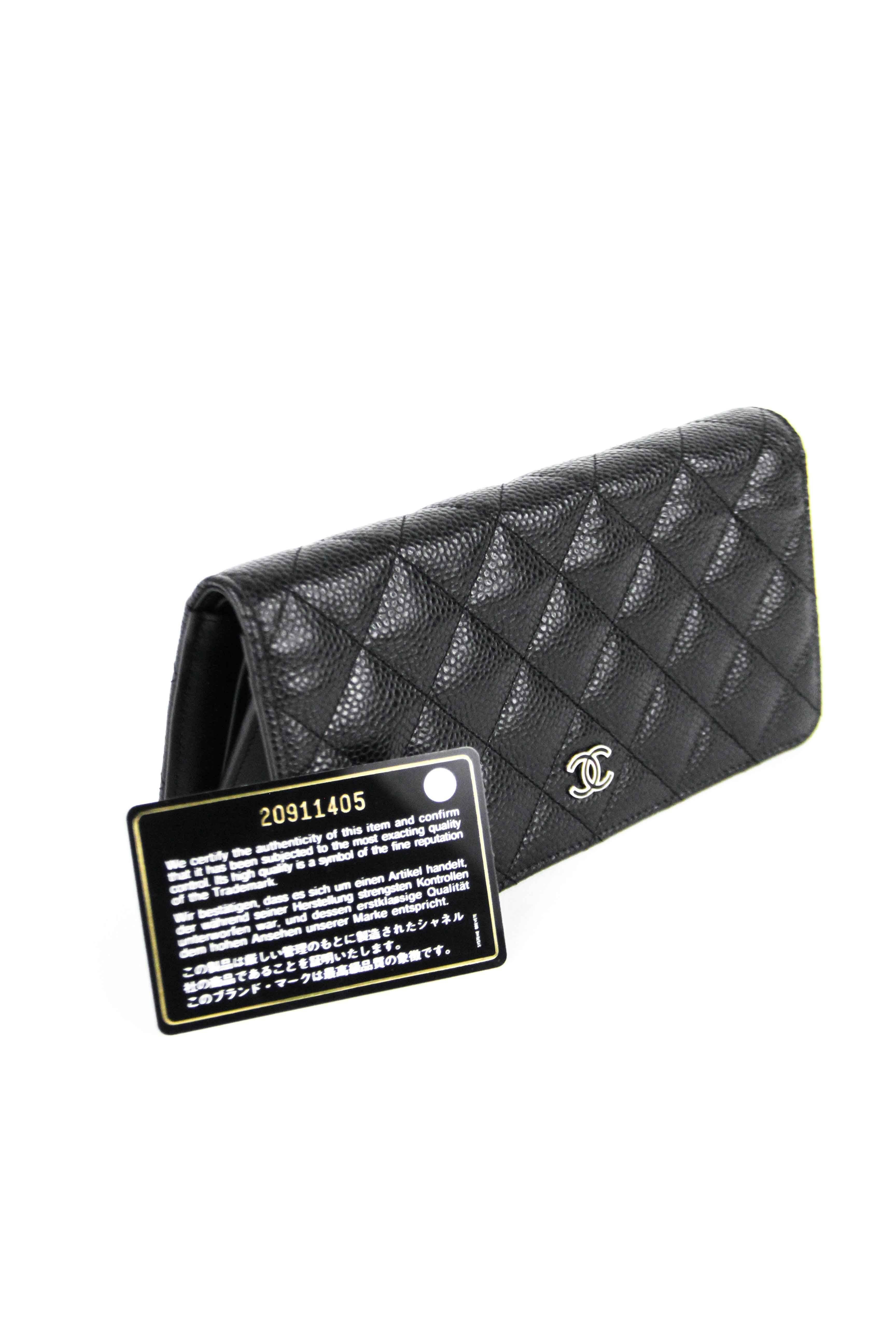 Chanel Quilted Caviar Long CC Wallet  3