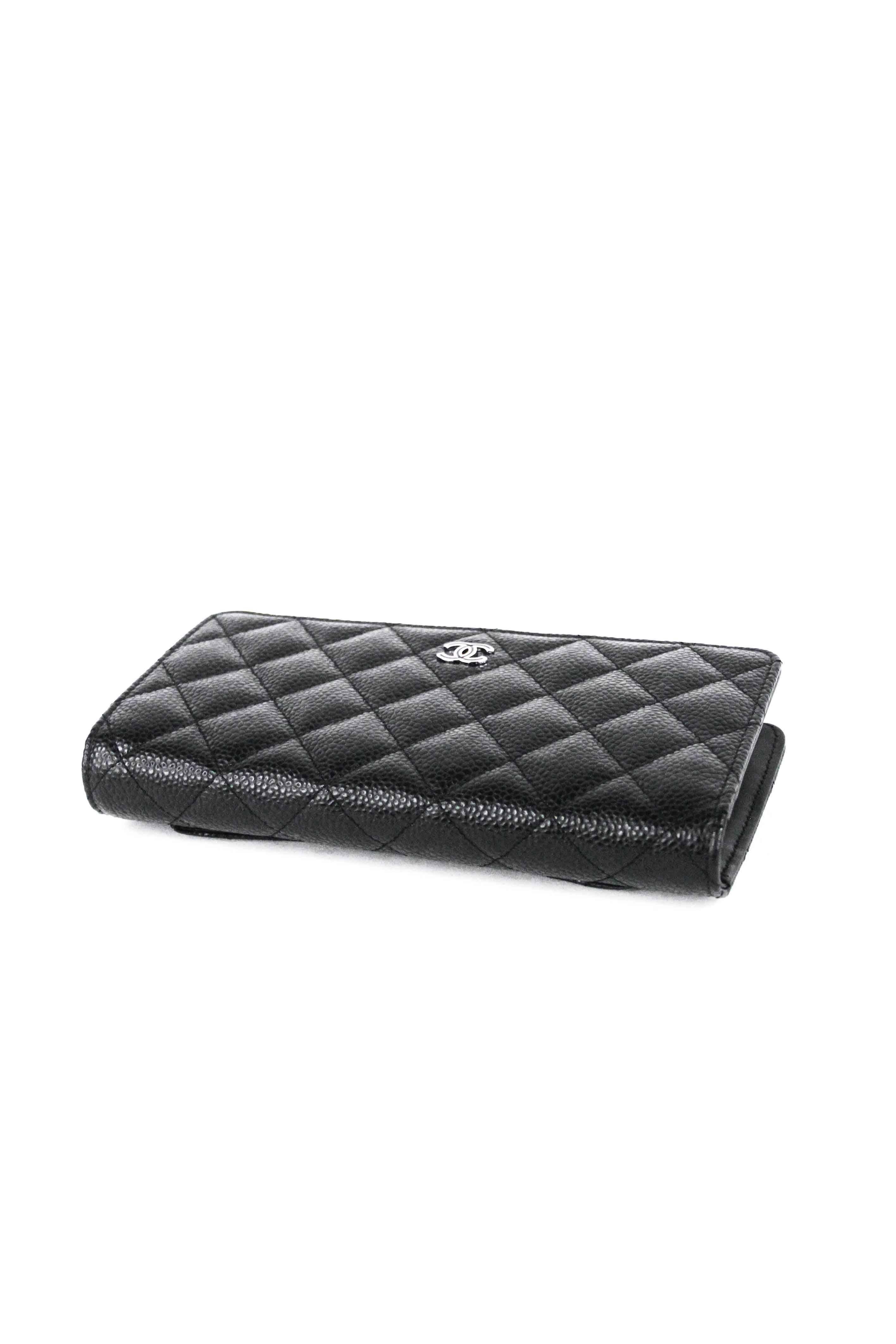 Chanel Quilted Caviar Long CC Wallet  4