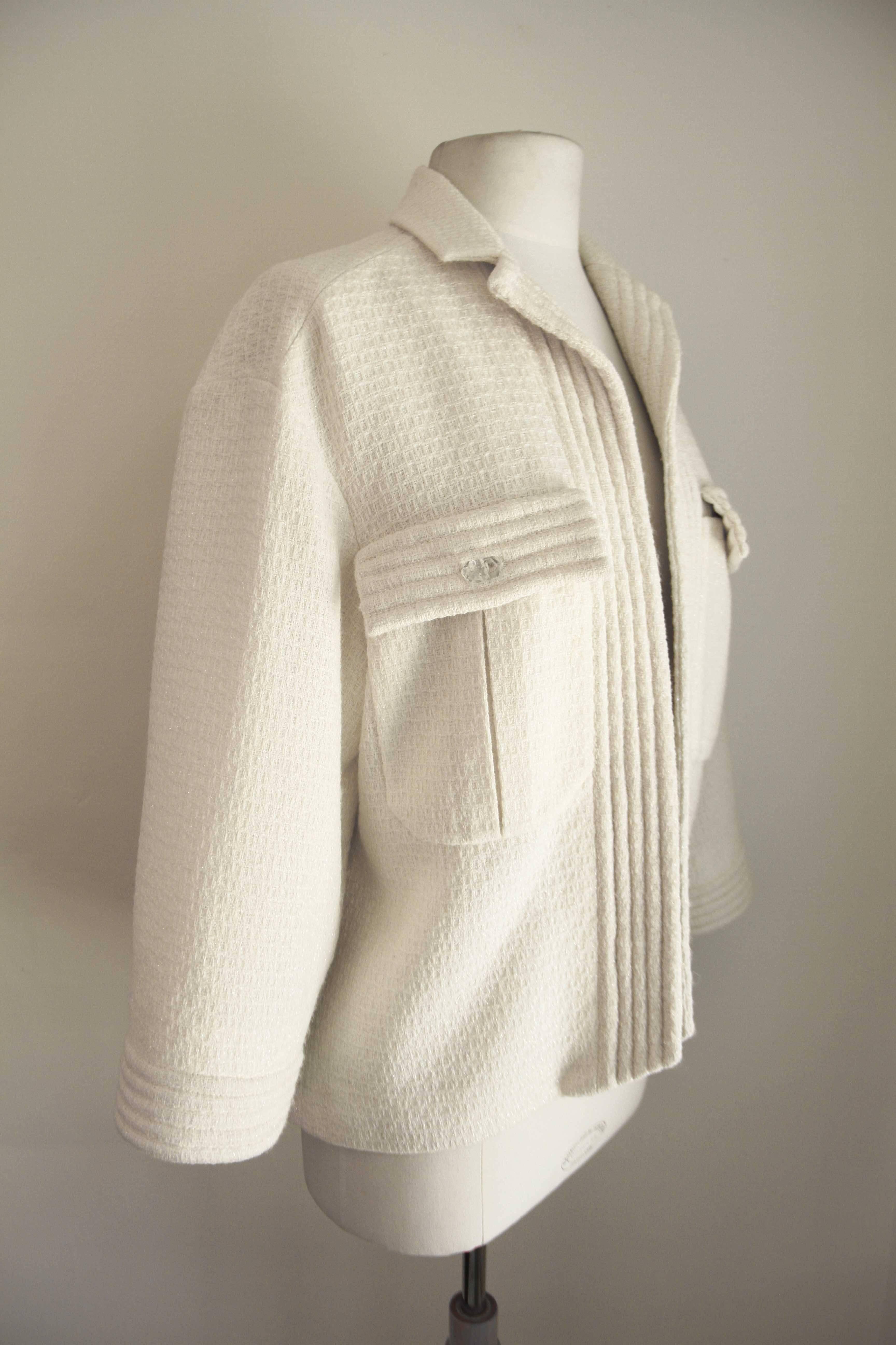 Chanel Wool Open Cropped Jacket  2