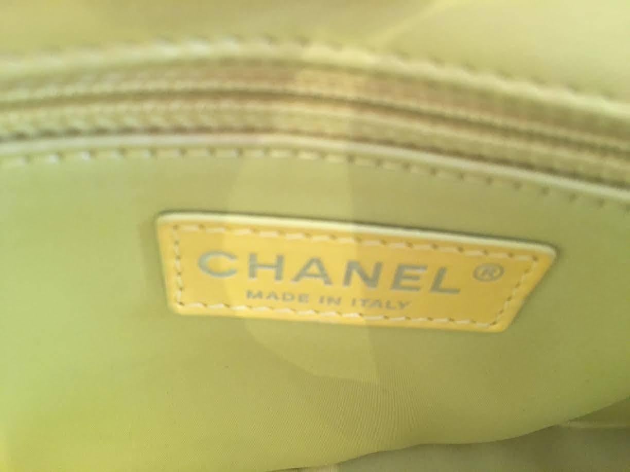 Women's 2014-2015 Chanel Lime Green classic shoulder bag For Sale