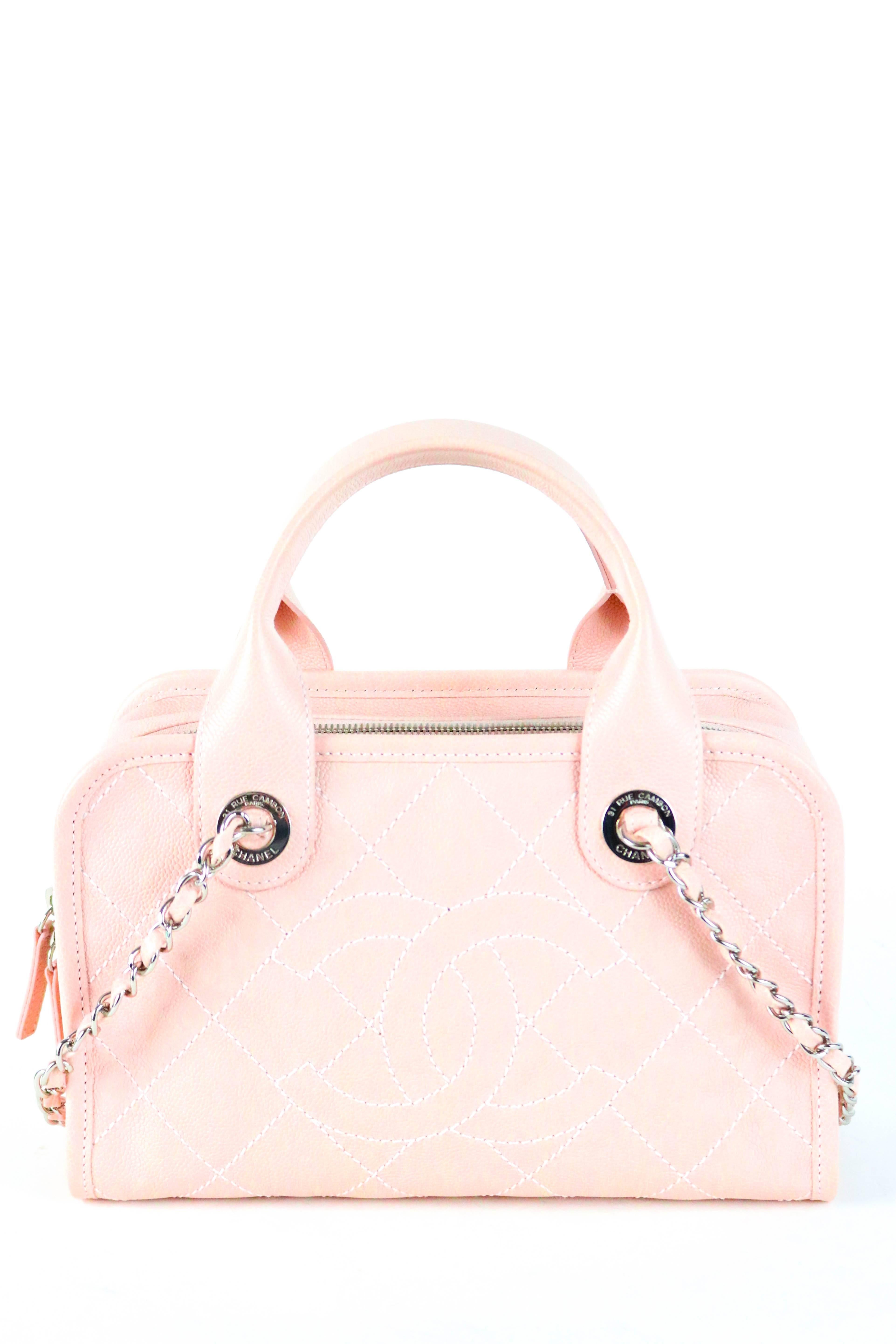 Women's CHANEL Quilted Caviar Bowling Bag 