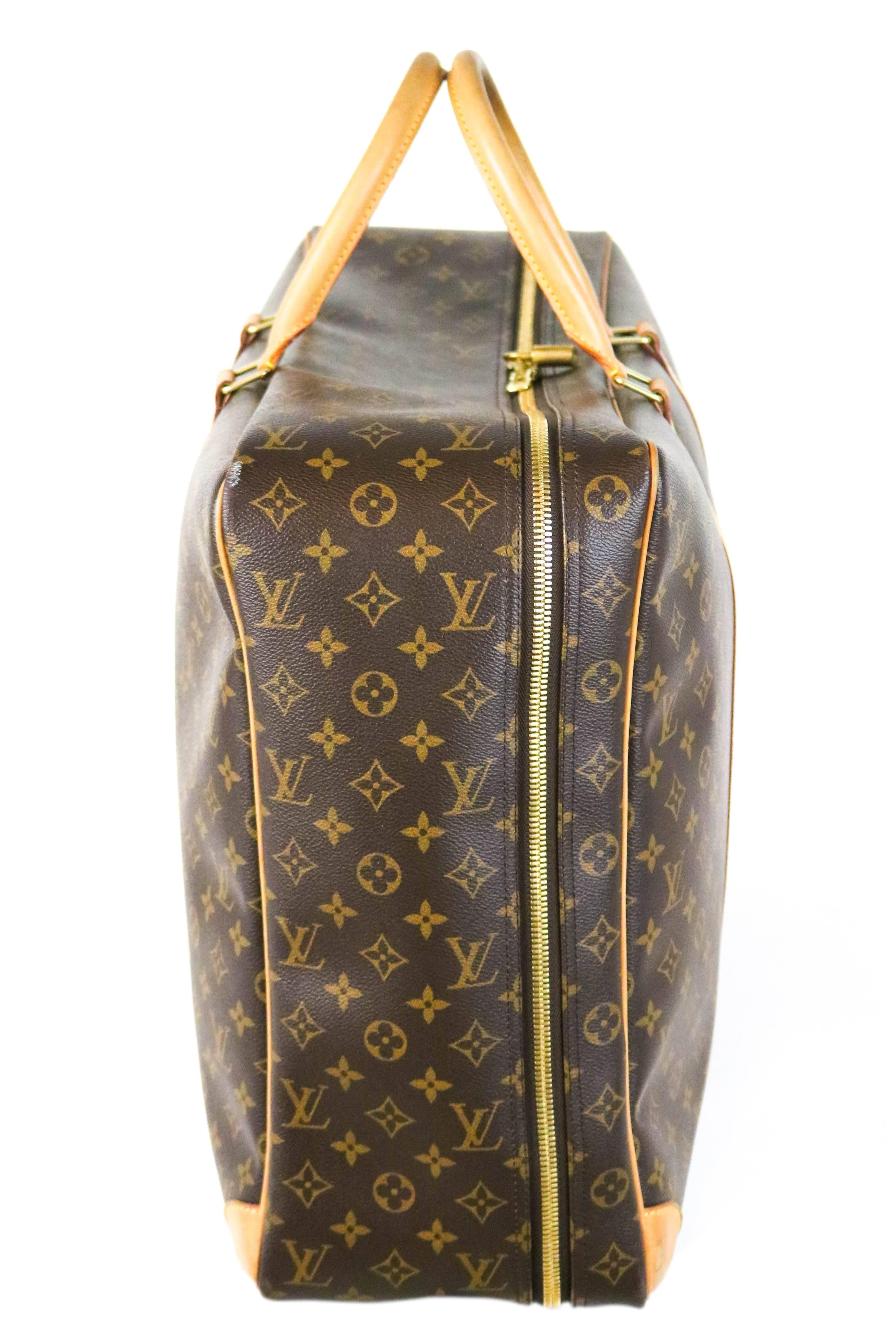 Brown Louis Vuitton Monogram Canvas Sirius 55 Soft Sided Travel Case  For Sale