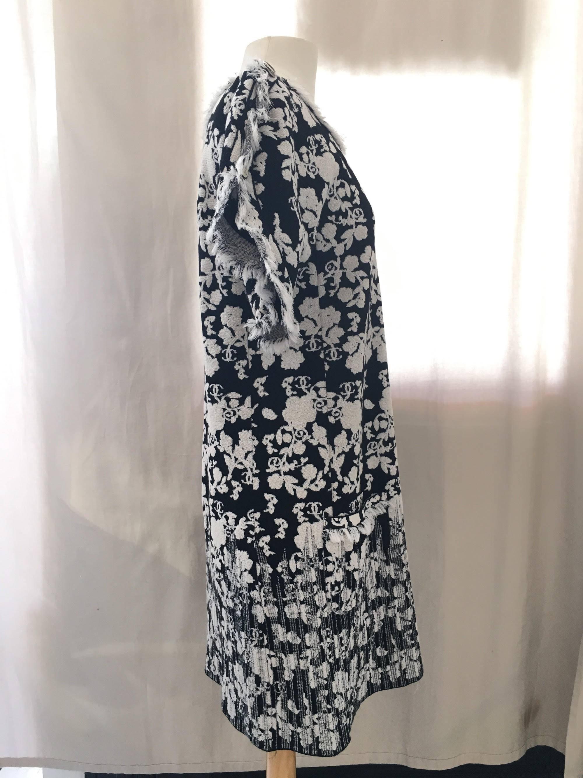 Chanel Black/White Printed CC Dress size 38 
retail est. $3,400