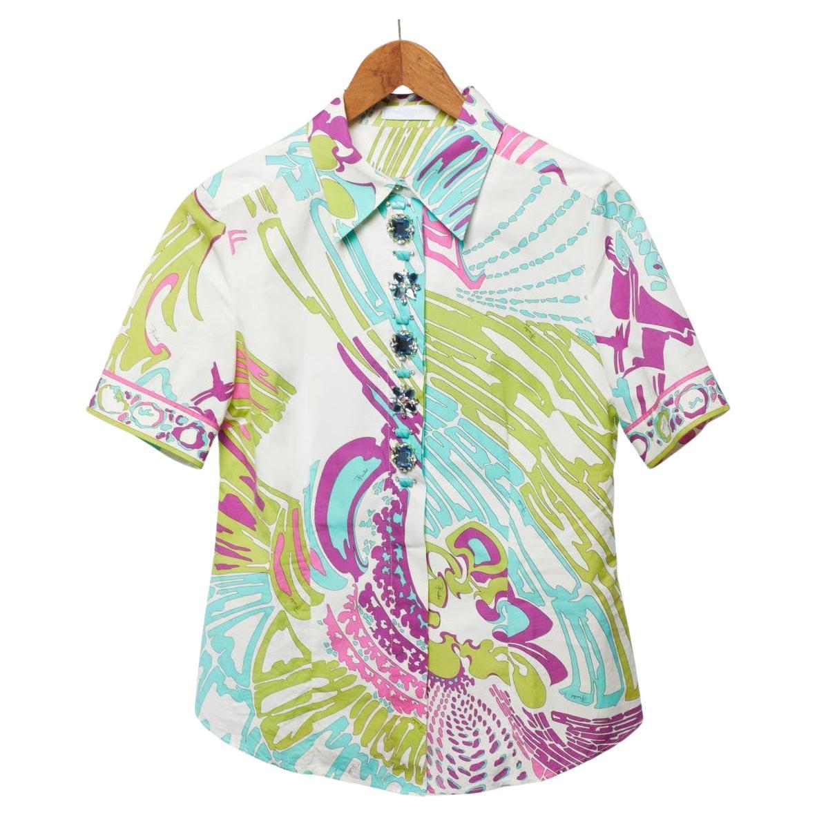 Emilio Pucci. Camicia a maniche corte stampata Y2K in vendita