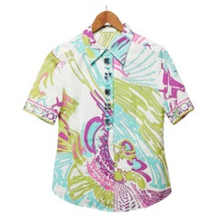 Pucci - Emilio. Camisa estampada de manga corta Y2K