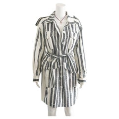 Moschino 1989 Tape Measure Printed Trench Coat size 42