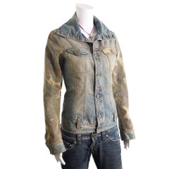 Dolce & Gabbana Denim & Camo Funnel Neck Jacket