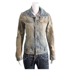 Dolce & Gabbana Denim & Camo Funnel Neck Jacket