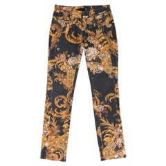 Just Cavalli Baroque Print Low Rise Stretch Jeans size 30/44