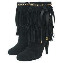Botines de ante con borlas de Gucci de la colección de pasarela de 2008, talla 40