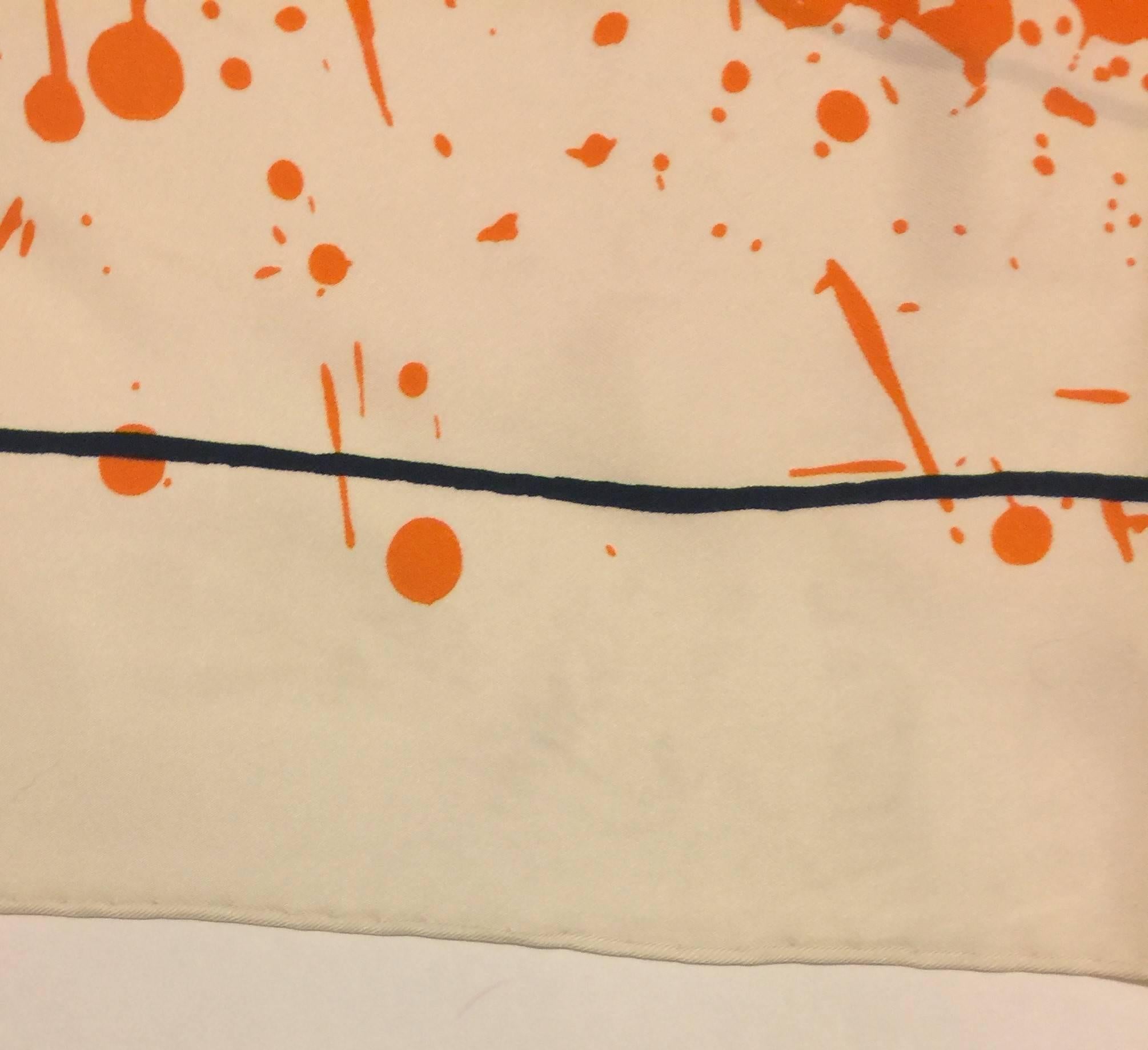 Beige Hermes Paris Scarf ‘Cheval Surprise’.