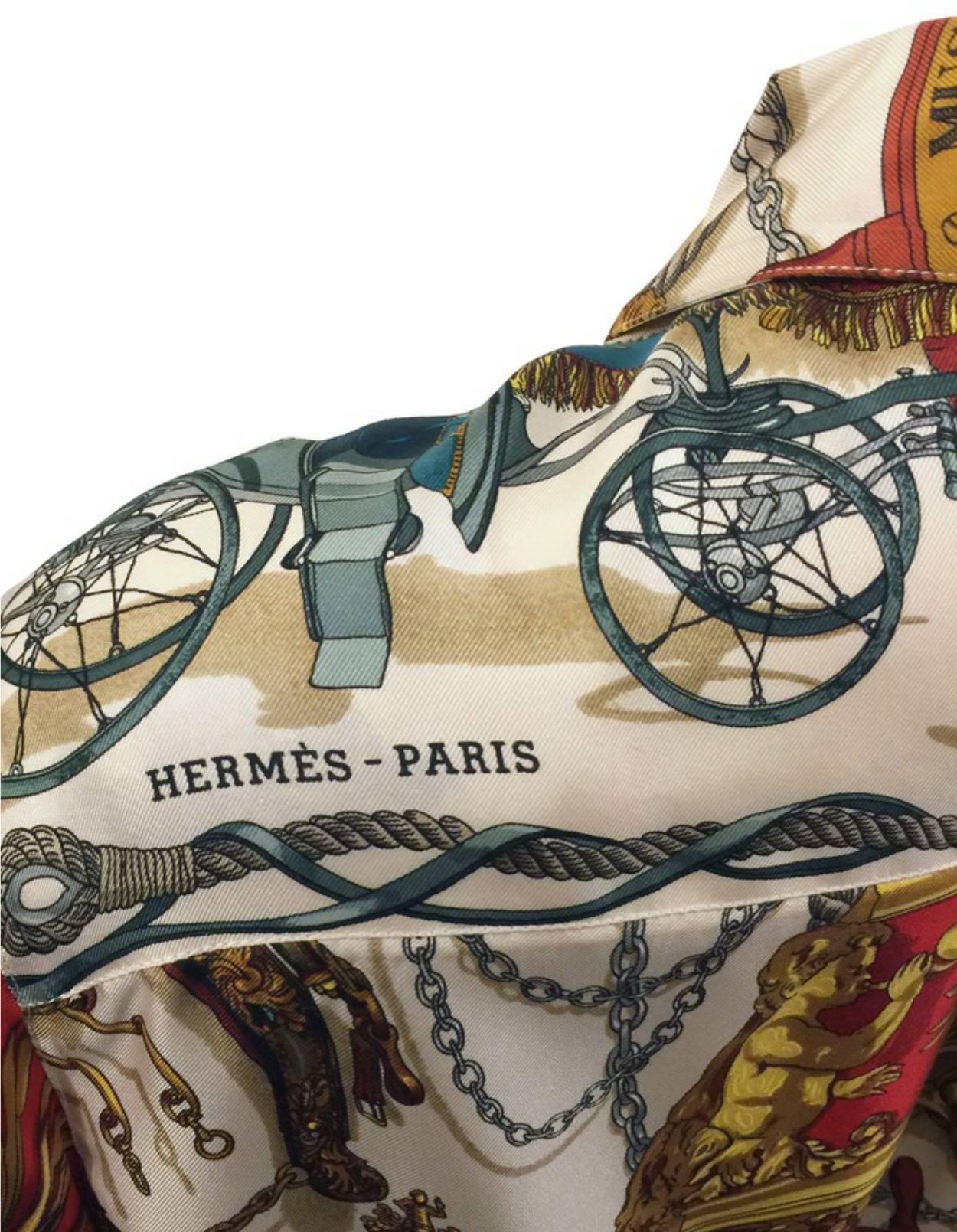 Hermes Paris 1990’s Musee Silk Blouse by Phillippe Ledoux 2