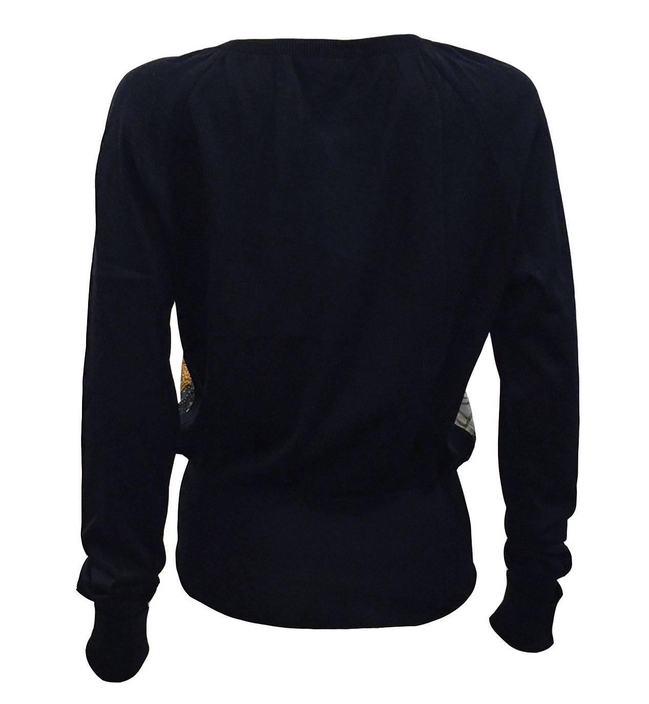 Hermes Paris Sweater with Silk Front.   Grand Cortege A Moscou In Excellent Condition In By Appointment Only, GB