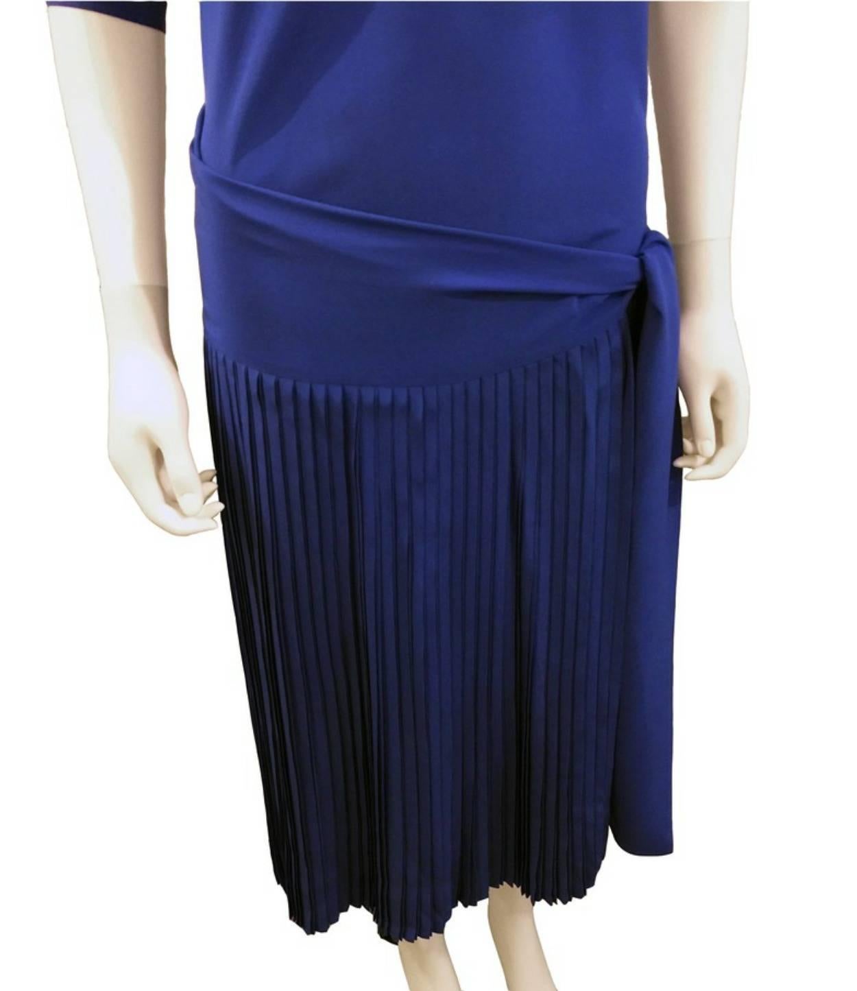 Gianfranco Ferré - Stunning blue silk two piece 100% Pure Silk Vintage Dress 4