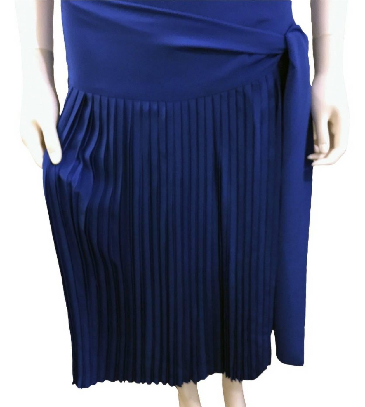 Gianfranco Ferré - Stunning blue silk two piece 100% Pure Silk Vintage Dress 5