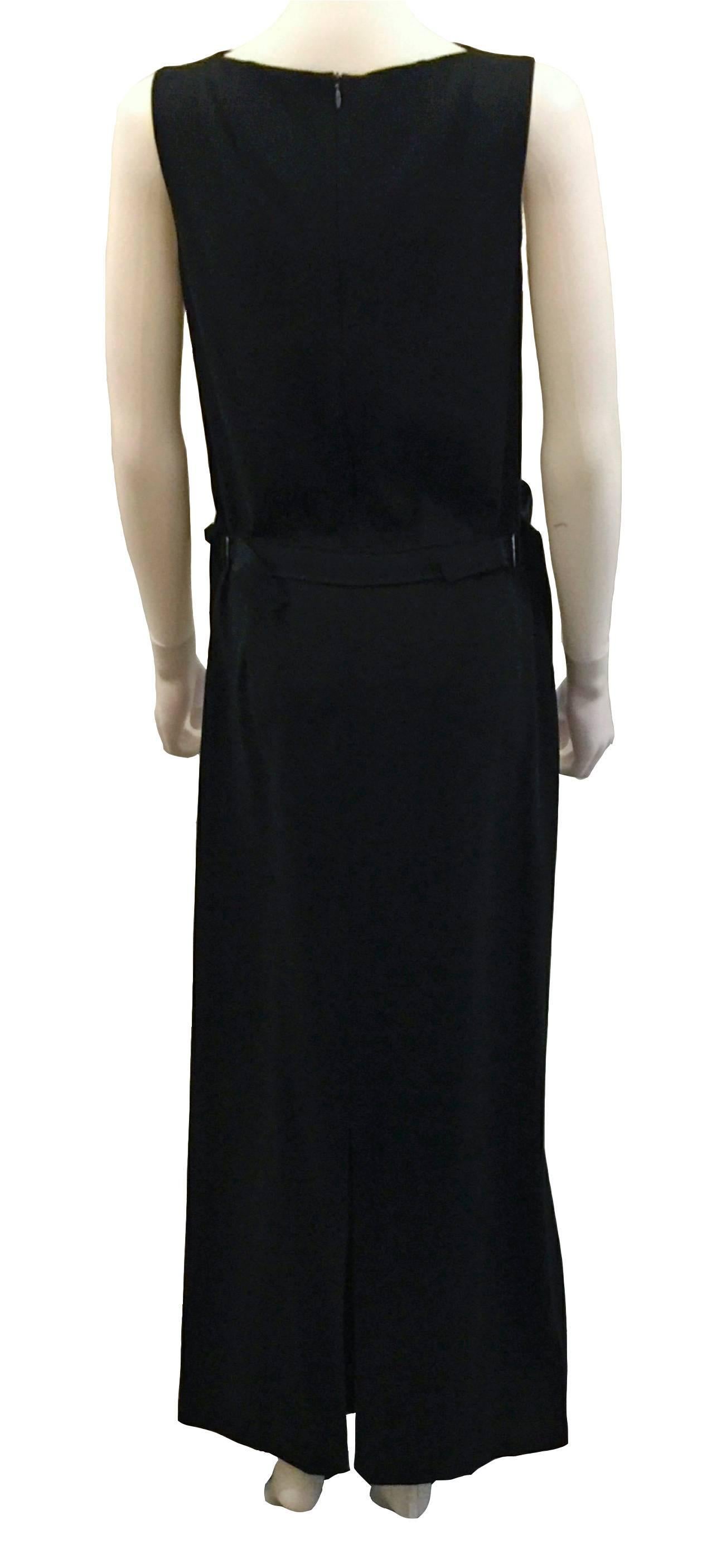 Black Jil Sander stylish long black dress.  
