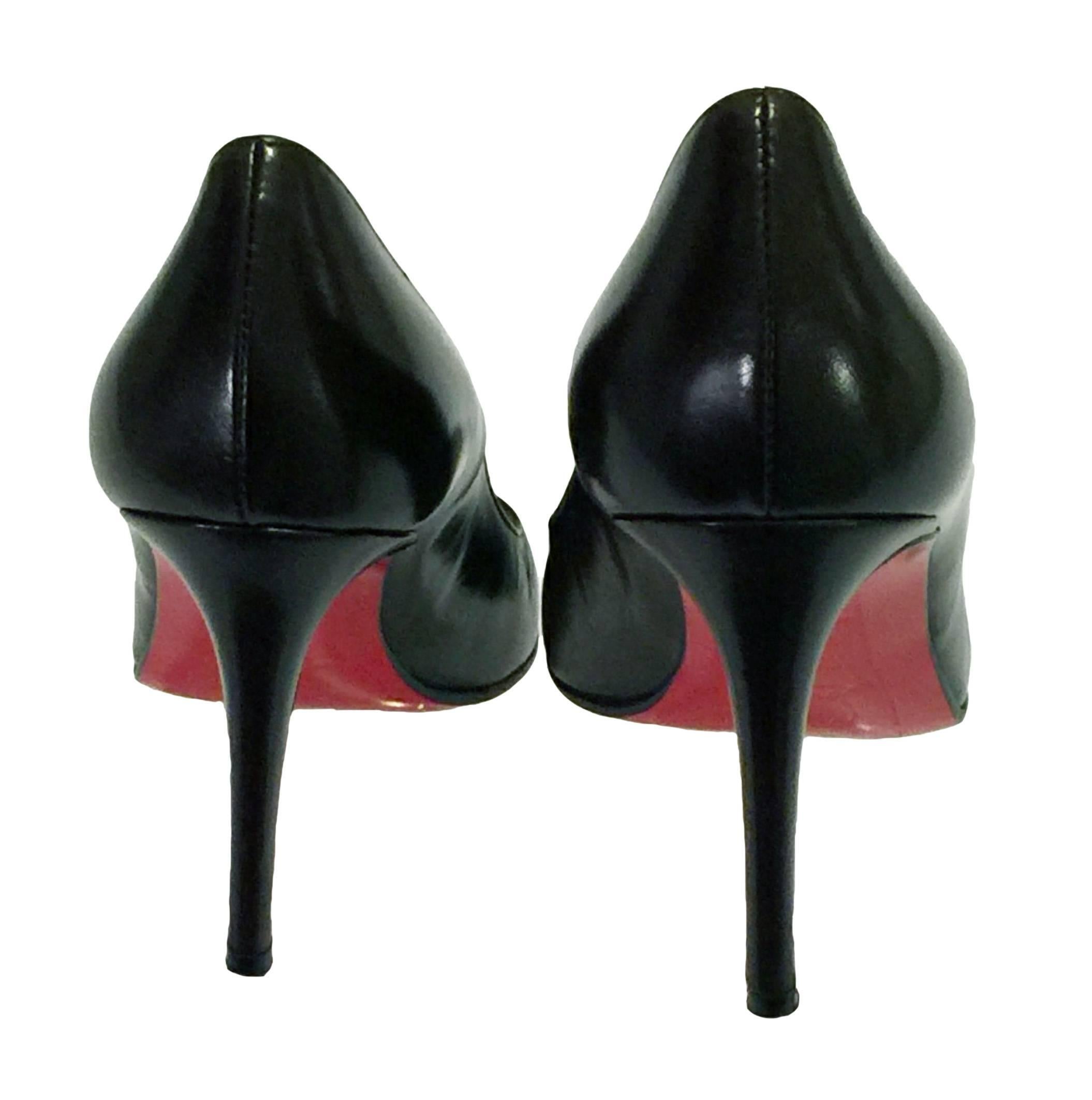 Christian Louboutin Simple Pump.  Dark Brown Calf Leather.   In Good Condition In By Appointment Only, GB