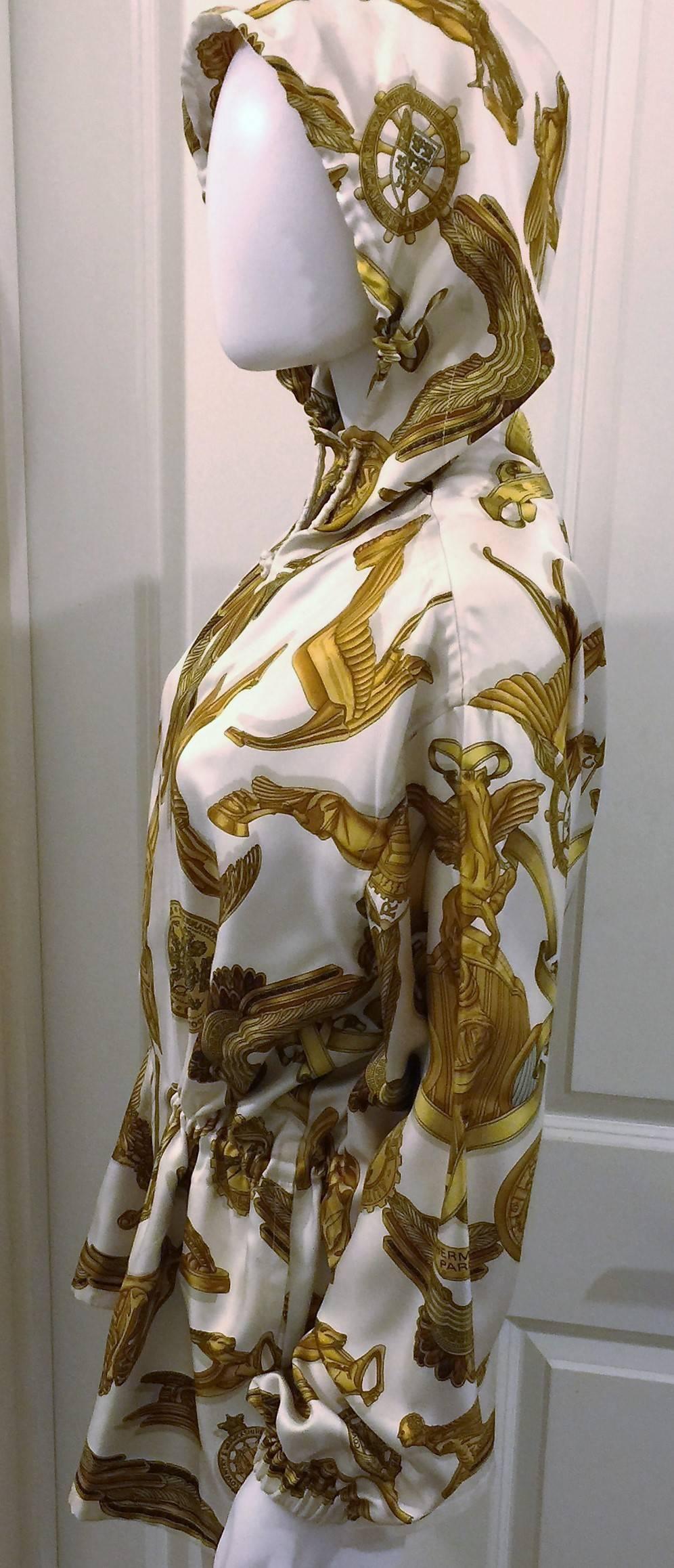 100% Hermes Trousse Silk jacket ‘Les Parure du Vent’  1
