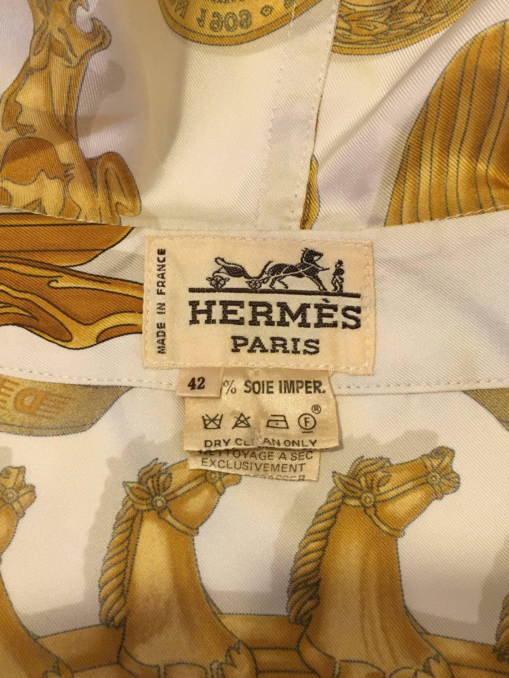 100% Hermes Trousse Silk jacket ‘Les Parure du Vent’  4