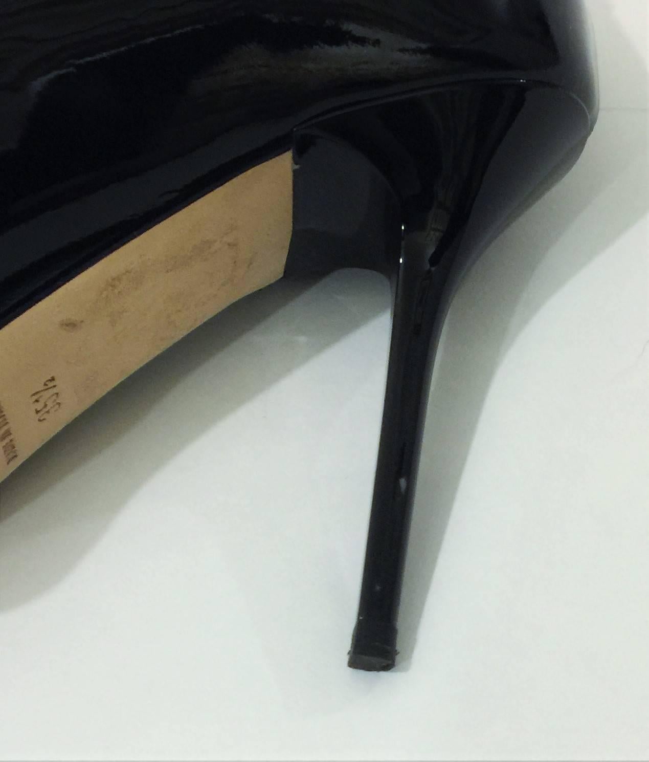 Jimmy Choo HOPE 100 Black Patent Round Toe Platform Pumps.   In Excellent Condition In By Appointment Only, GB