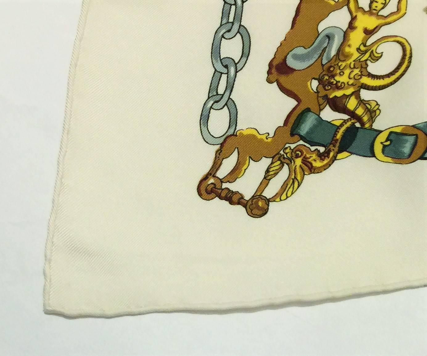 Hermes Paris Vintage Authentic Hermes ‘Musee’ a Classical Hermes 100% Silk Twill 5