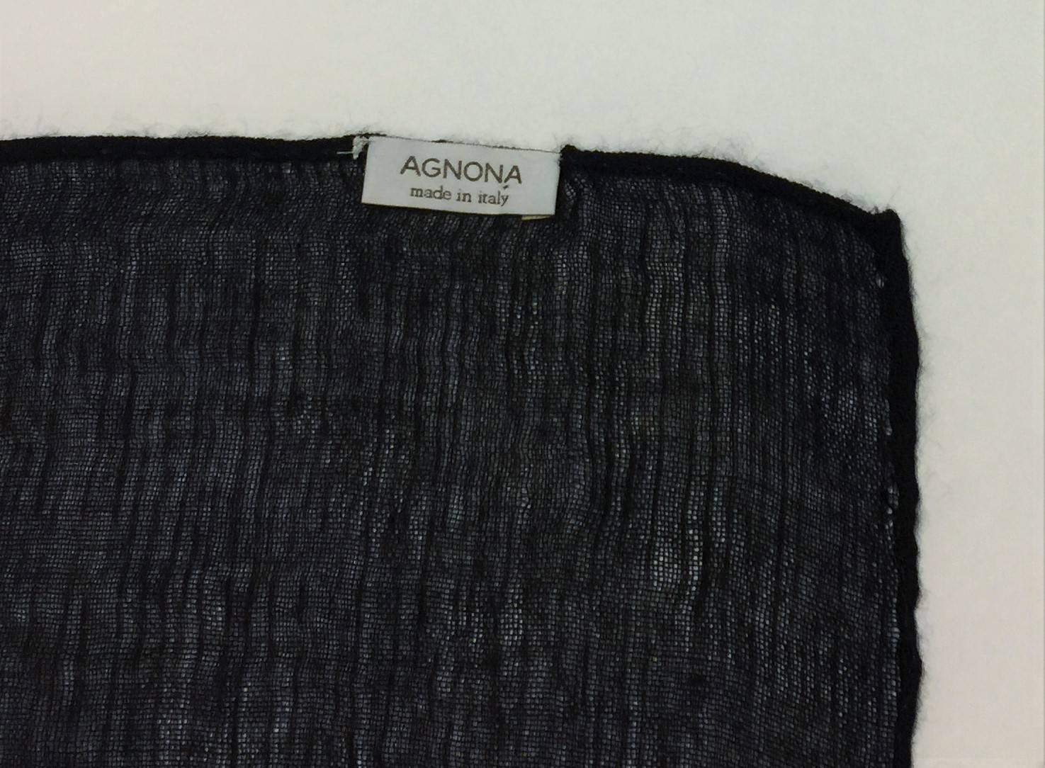 Agnona, Black 100% Cashmere Scarf/Stole.   In Excellent Condition In By Appointment Only, GB