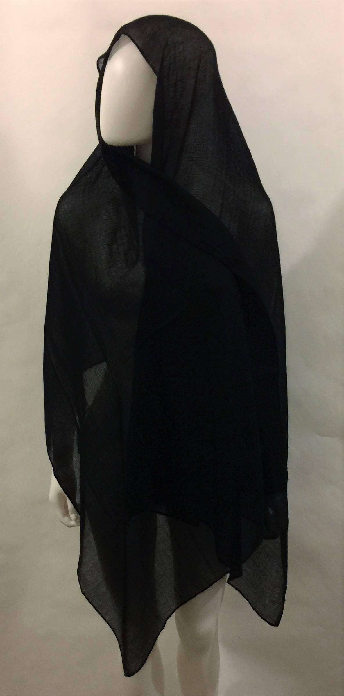 Agnona, Black 100% Cashmere Scarf/Stole.   1