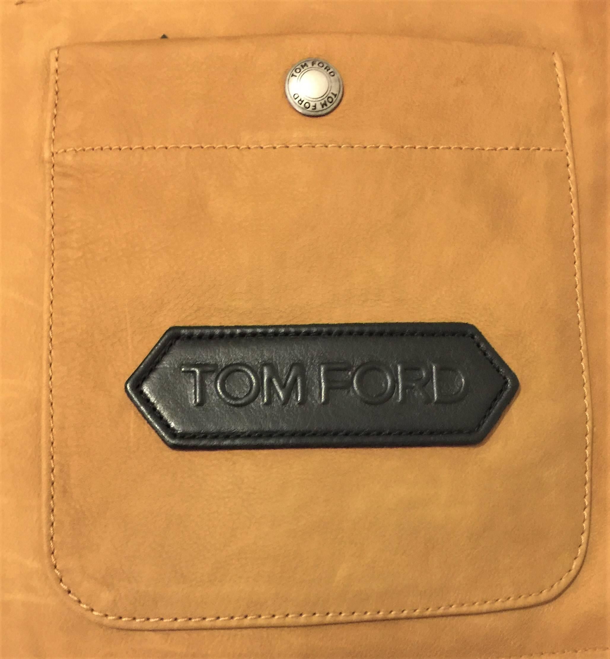 Tom Ford Men’s 100% Calfskin Brown Suede Field Jacket. In Excellent Condition In By Appointment Only, GB