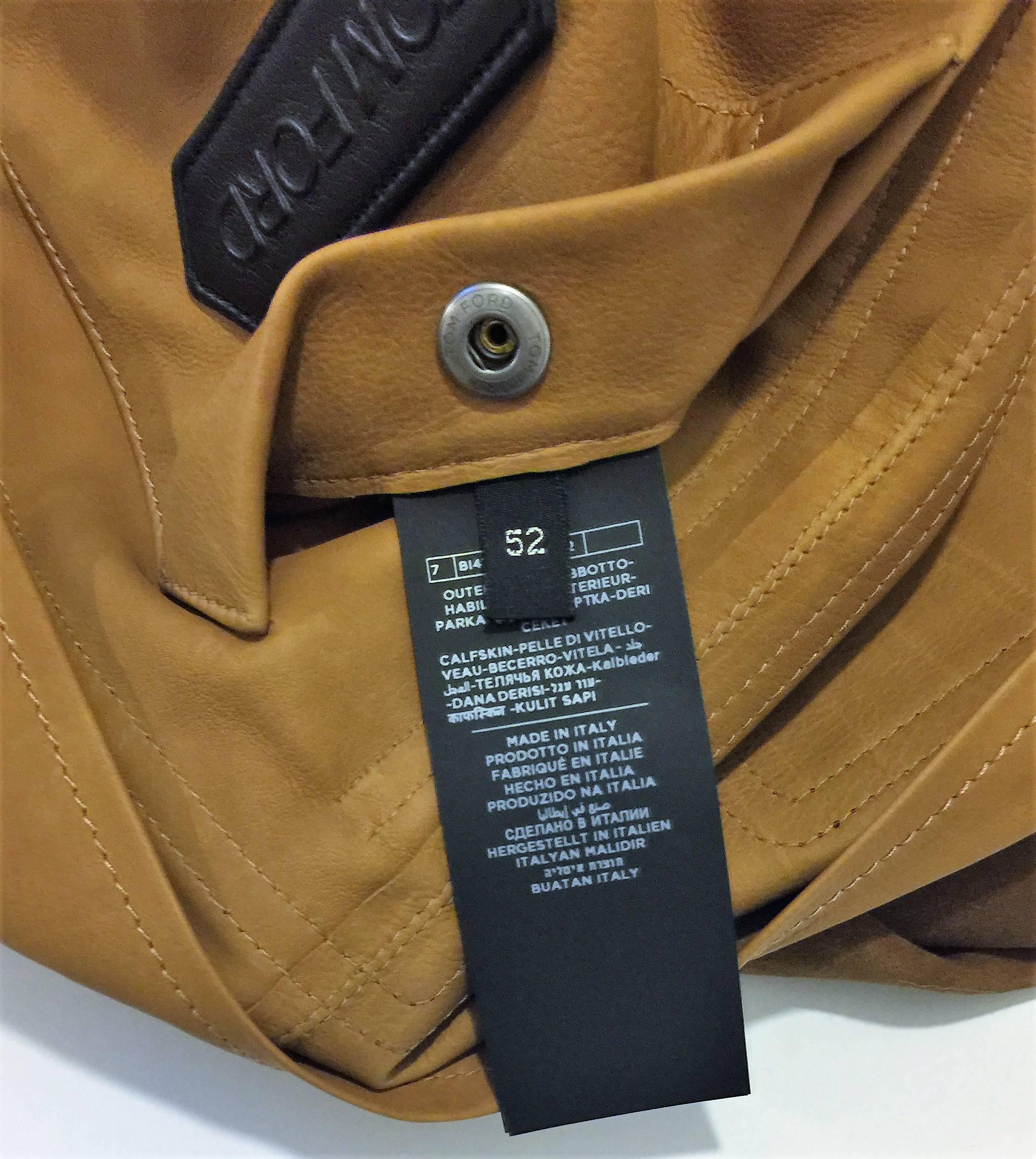 Tom Ford Men’s 100% Calfskin Brown Suede Field Jacket. 2