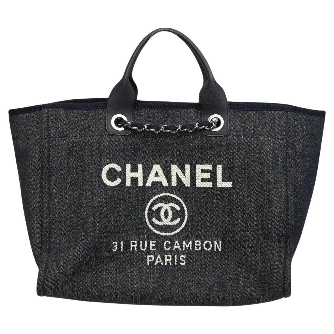 Chanel Deauville Tote Denim Canvas  31 Rue Cambon Shopper à poignée en chaîne