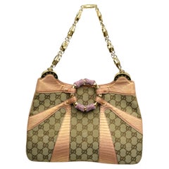 Tom Ford for Gucci Crystal Bamboo Python Shoulder Bag  2000s  Swarovski & GG