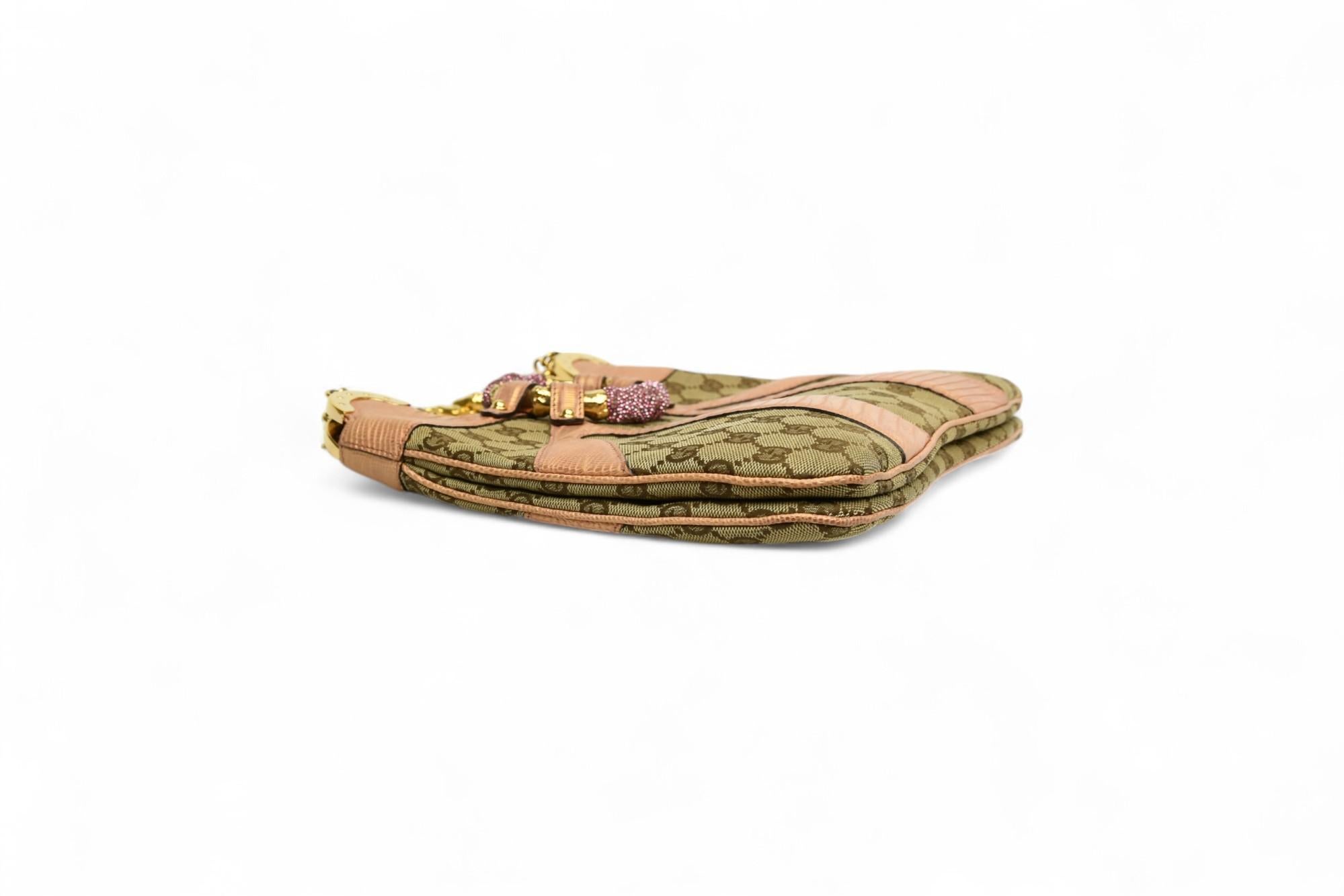 Tom Ford for Gucci Sac à bandoulière en python cristal bambou  2000s  Swarovski & GG Pour femmes en vente
