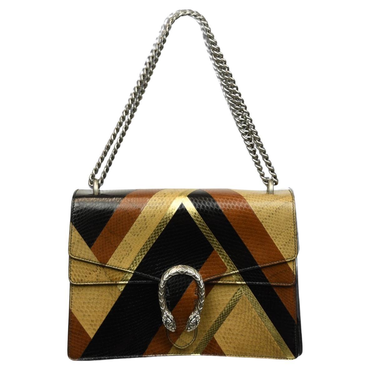 Gucci Dionysus Python Chevron Umhängetasche  Multicolor Metallisch  Seltene Exoten im Angebot