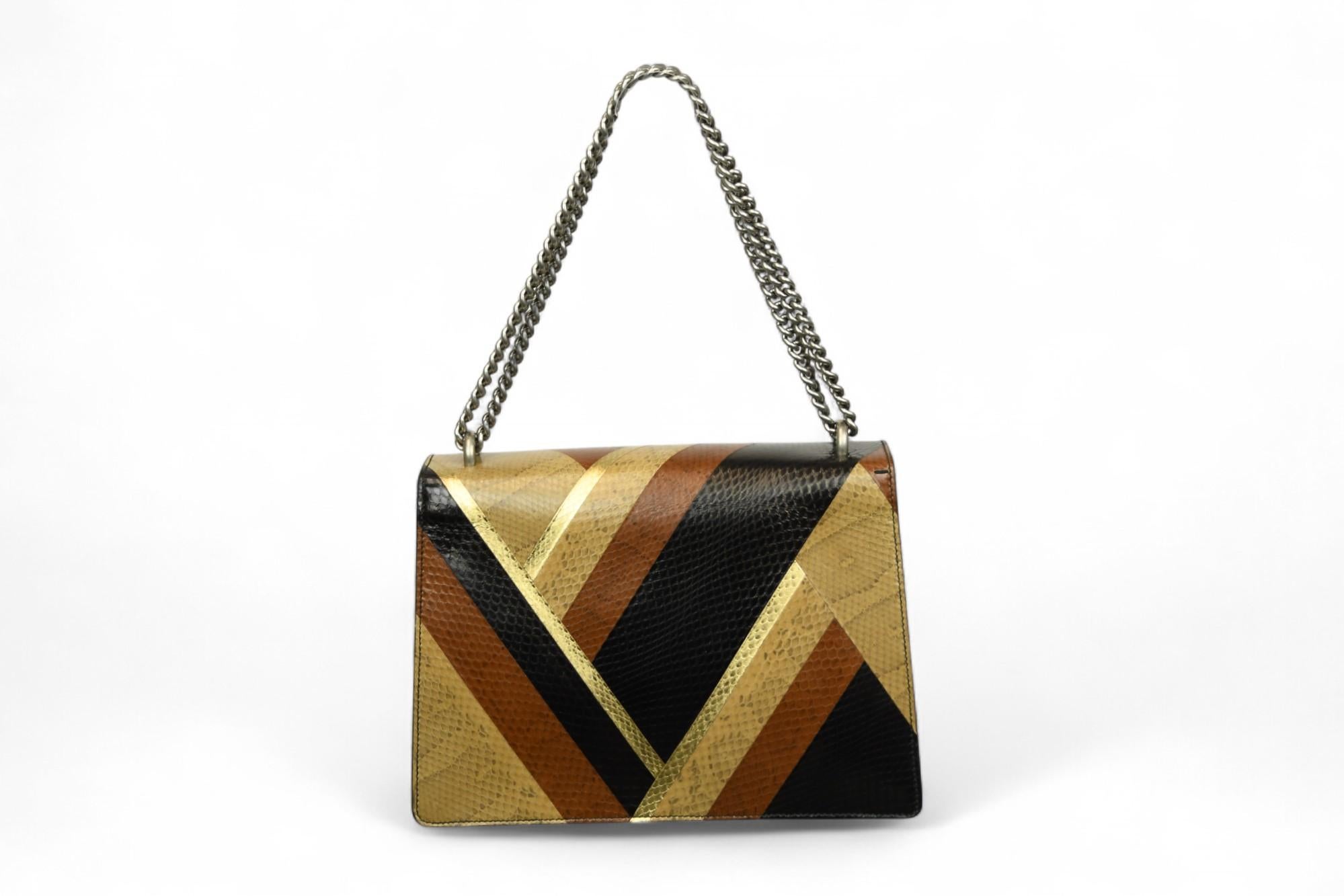 Gucci Dionysus Python Chevron Umhängetasche  Multicolor Metallisch  Seltene Exoten Damen im Angebot