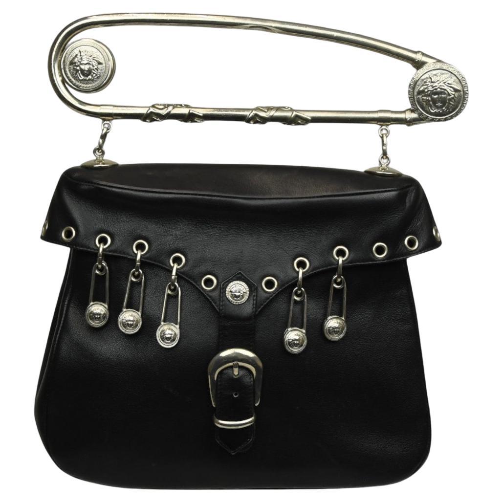 Gianni Versace Sac à épingles à nourrice avec charme Medusa  Sac à bandoulière vintage inspiré du punk