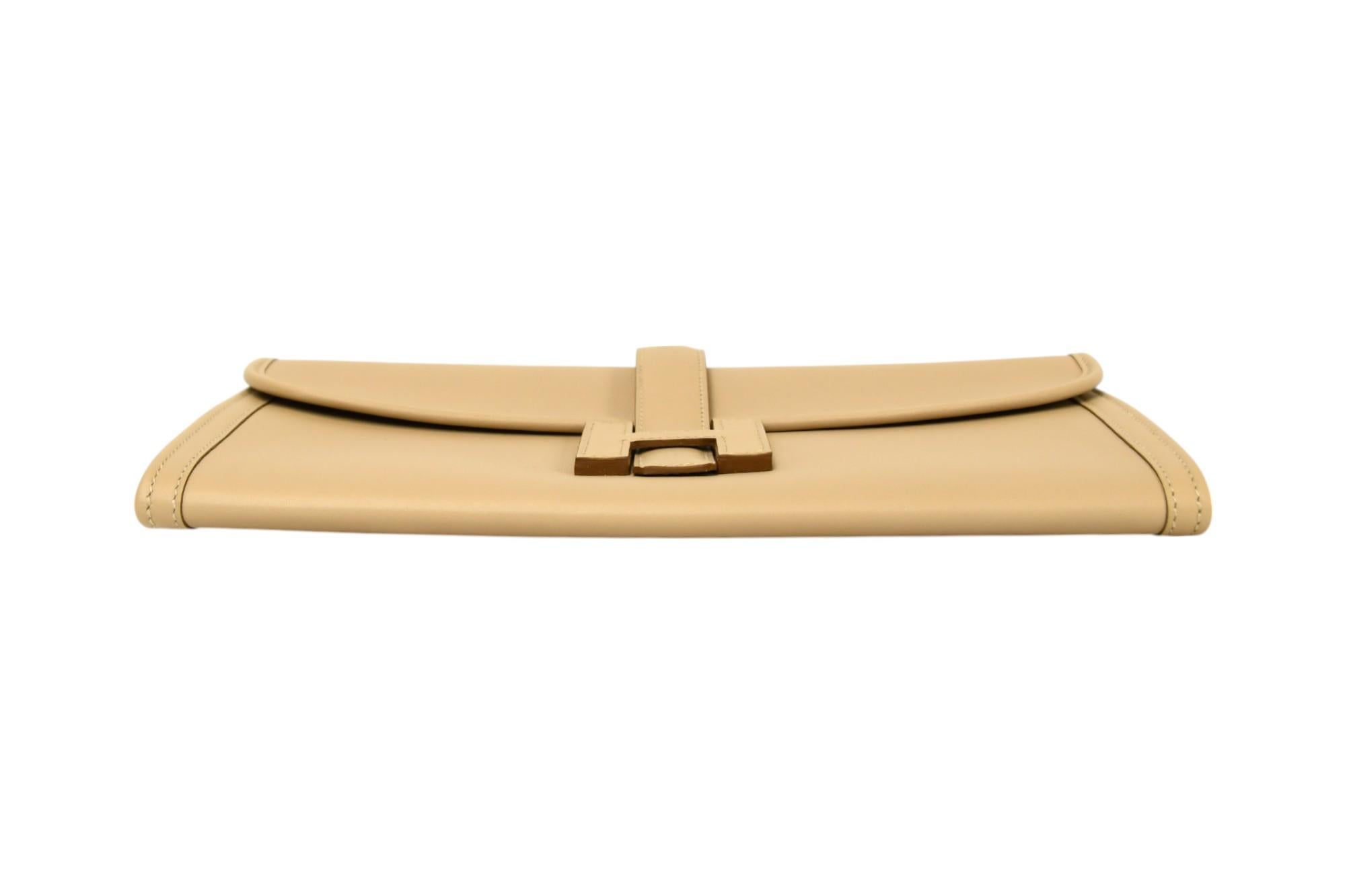 Hermès Jige PM Tabac in pelle con chiusura H. H. in vendita 3