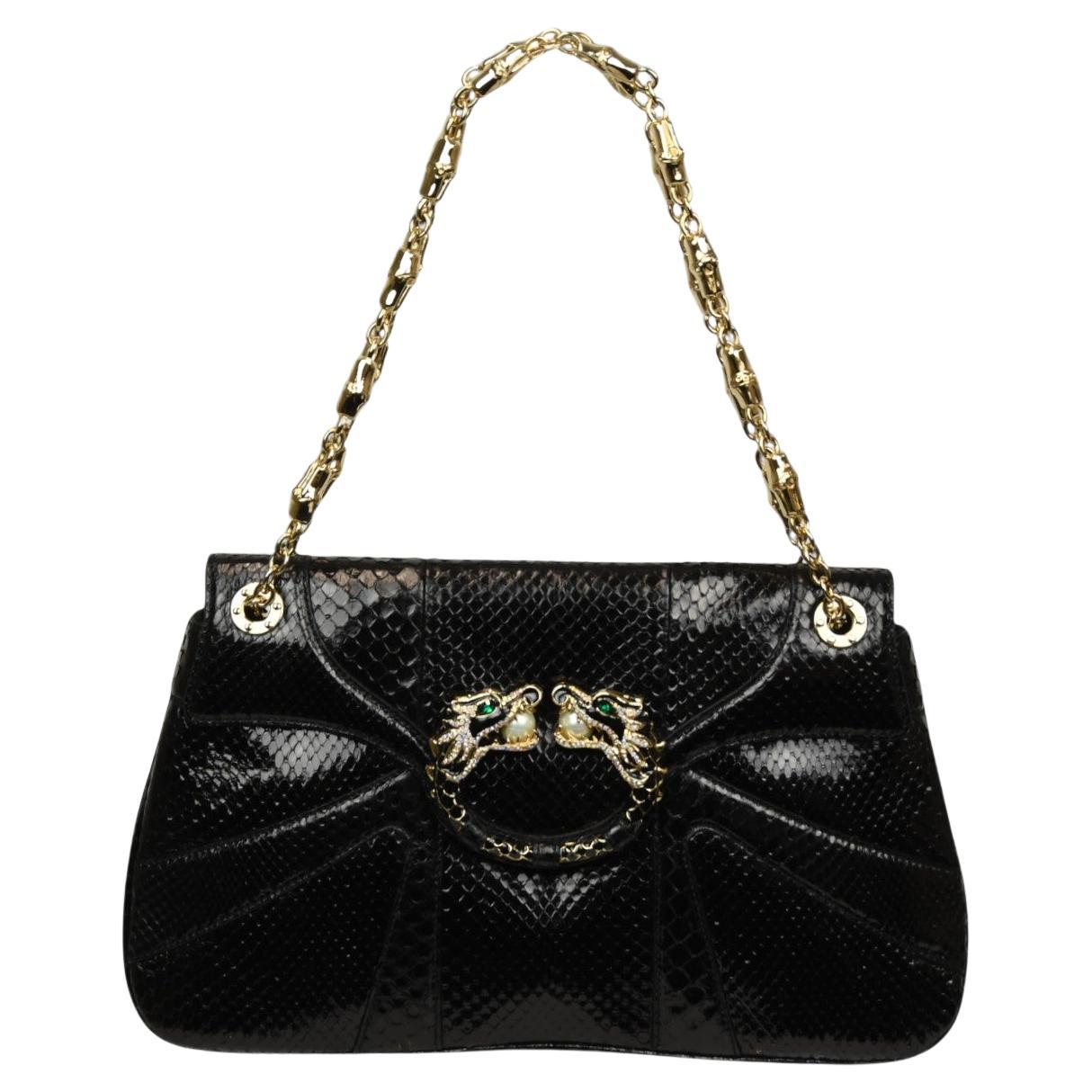 Borsa Gucci by Tom Ford con tracolla in pitone e drago con strass  A/I 2004
