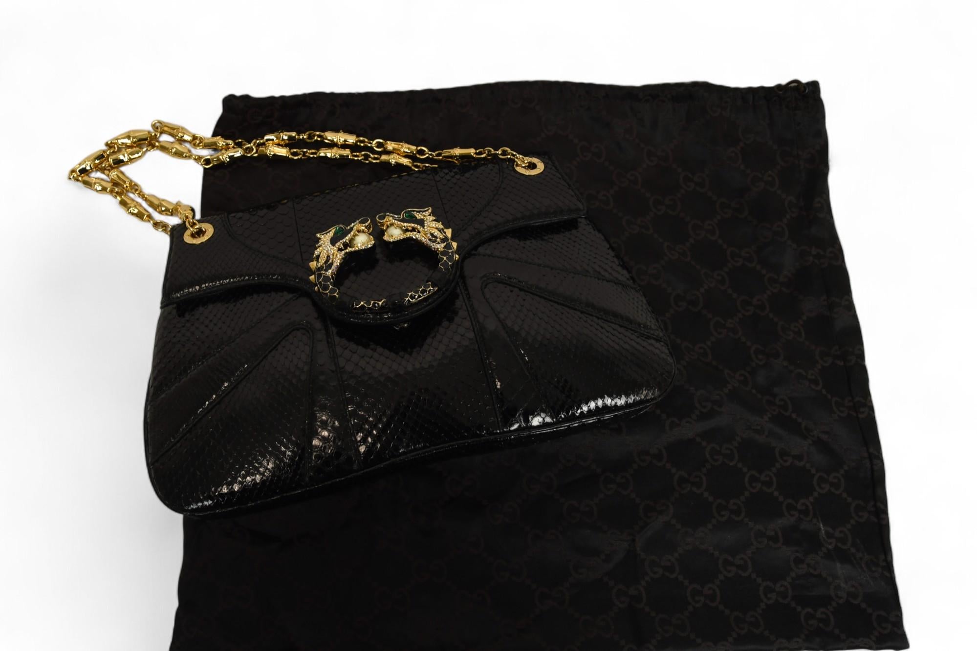 Borsa Gucci by Tom Ford con tracolla in pitone e drago con strass  A/I 2004 in vendita 3