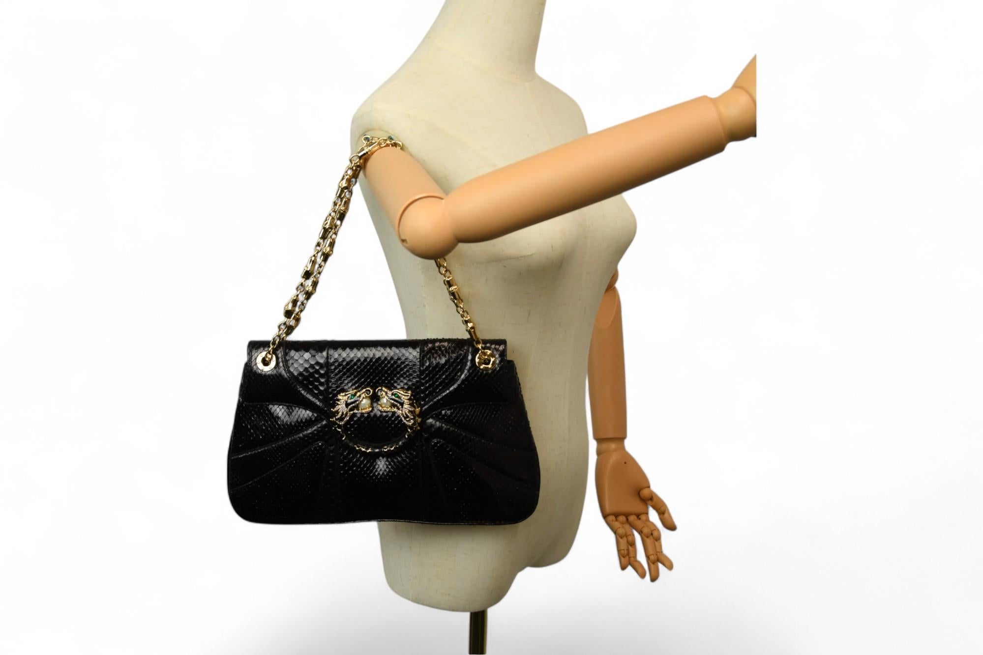 Borsa Gucci by Tom Ford con tracolla in pitone e drago con strass  A/I 2004 in vendita 4