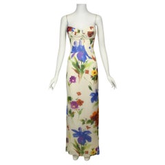 Dolce & Gabbana Floral Silk Bustier Gown  Size EU 38 / US 2  Maxi Slip Dress